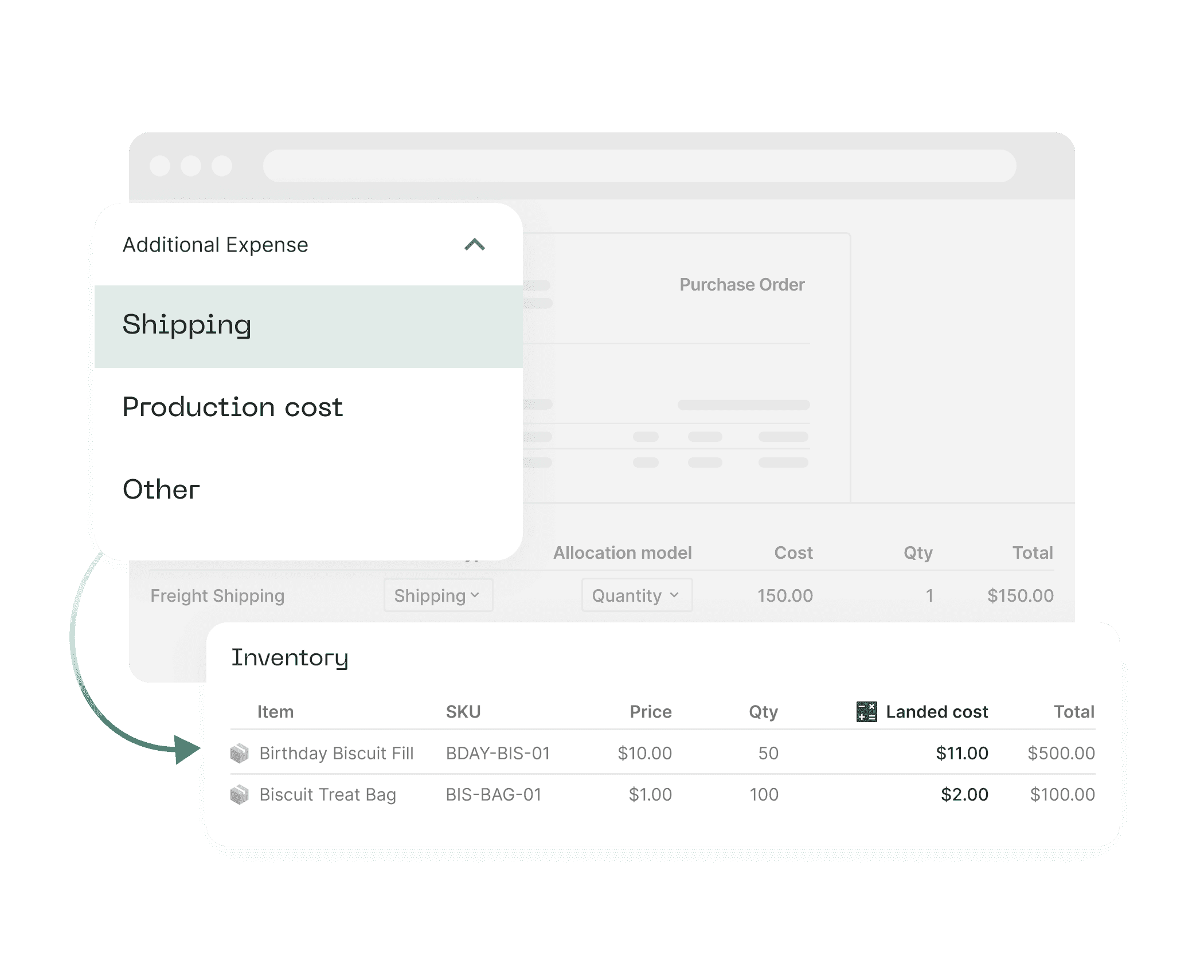 Automatically calculate landed costs